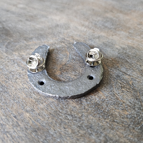 Authentic Iron Steel Miniature Horseshoe Cowboy/ Fedora Hat Pin - Picture 4 of 6